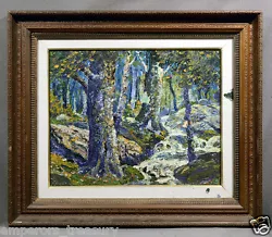 Buy Colorful 20th Century Impressionistic Oil Painting Wooded Forest Landscape • 2,368.08£