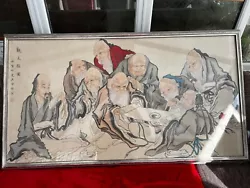 Buy Framed Watercolour By Wang Ling Ren Depicting Shou Lao And The Immortals • 125£