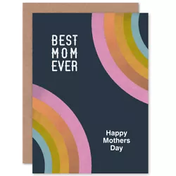 Buy Rainbow Paint Best Mom Ever Mothers Day Blank Greeting Card With Envelope • 4.42£