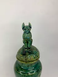 Buy RARE ANTIQUE ANCIENT EGYPTIAN Vase Cat Goddess Bast Bastet Snack Cobra Protect • 887.74£
