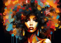 Buy Black Lady With Rainbow Afro Painting -framed Wall Art Poster Paper Print • 7.99£