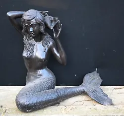 Buy Bronze Mermaid Fountain Garden Statue Siren Female Figurine • 1,495£