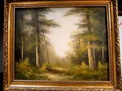 Buy Vintage Oil Painting On Canvas Wood Landscape By Wallace • 45£