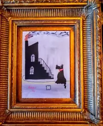 Buy LOWRY DOGS CHIMNEY FIRE WATCH Original Impressionist Oil Painting L S ROWLY 5X7 • 56.25£