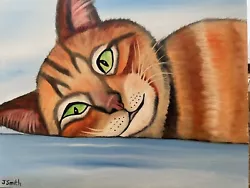 Buy Original Oil Painting Signed 11 X 14 Orange Tabby Cat • 24.86£