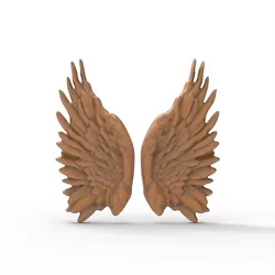 Buy Pair 3D Printable Angels Wings Angel Cherub Wing STL Files For CNC Router DIY • 2.32£