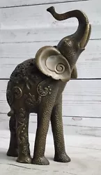 Buy Striking Signed Bronze Elephant Statue African Wildlife Artwork Home Office • 104.09£