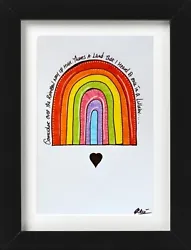 Buy Postive Vibes Original Painting Handmade And Signed - Over The Rainbow • 5£