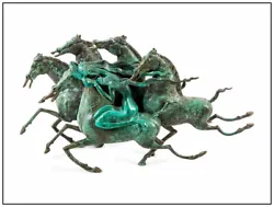 Buy Jiang Tie Feng Emerald Lady Museum Proof Bronze Sculpture Signed Large Horses • 10,020.99£