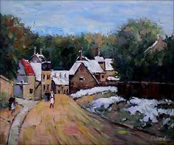 Buy Hand Painted Oil Painting Repro Sisley Early Snow At Louveciennes 20x24in • 46.19£