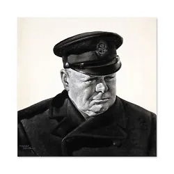 Buy Stone UK Prime Minister Winston Churchill Painting Large Wall Art Print Square • 19.99£