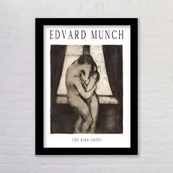 Buy Framed Edvard Munch The Kiss Art Exhibition Poster Print Famous Painting • 3.73£