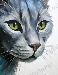 Buy Wall Art, Digital Image Picture Photo Wallpaper Background Russian Blue Cat Art • 1.32£