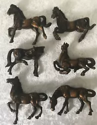 Buy Bronze Set 6 Horse Figurines - 6-8 Cm High- Varying Positions - Great Quality • 200£