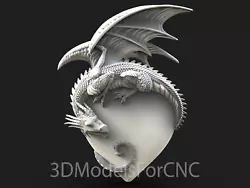Buy 3D Model STL File For CNC Router Laser & 3D Printer Dragon And Heart • 2.47£