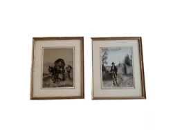 Buy 2 Framed Edwardian Victorian Watercolours - Traveller Wagon / Country Scene • 5.99£