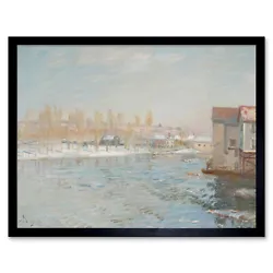 Buy Alfred Sisley The Loing Mills Moret Snow Effect Painting Art Print Framed 12x16 • 10.99£