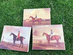 Buy Set Of 3 Vintage Style Oil Paintings Horse Horses On Canvas Reproduction Art • 33£