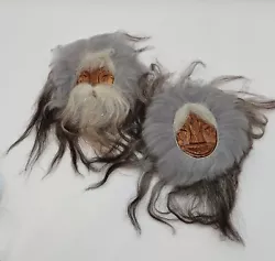 Buy - Alaskan Native Ajagutag Issuk Carved Eskimo Face Black Cottonwood Fur  • 45.47£