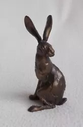 Buy Small Solid Bronze Watching Hare Sculpture • 34.99£