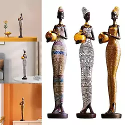 Buy African Figurine Crafts Women Figure Statue For Hotel Dinner Table Bedside • 18.98£