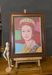 Buy Andy Warhol Queen Elizabeth | Vintage Framed Art Print | Repro Canvas On Board • 50£