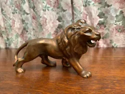 Buy Vintage Roaring Lion Figurine Sculpture Heavy Hard Resin With Faux Bronze Effect • 65£