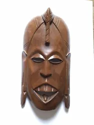 Buy AFRICAN HEAD PLAQUE TRIBAL HEAD MASK, Hand Carved Wood. • 18£