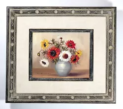 Buy VTG Original Dutch Floral Still Life, Oil On Canvas By Zwaan, Sunflower, Flowers • 52.92£