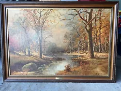 Buy Vintage Robert Wood - “October Morn” Landscape Large Painting 41  X 28   1956 • 124.02£