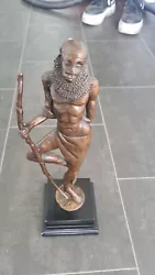 Buy Vintage Bronze African Maasai Warrior Original Sculpture Signed By Artist • 450£