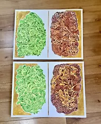 Buy 2 Original Paintings Signed Keith Barrell Titled Red Cabbage/Green Cabbage 2005 • 79£