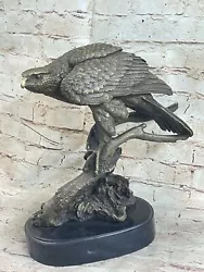 Buy BRONZE Eagle Hawk Falcon Osprey Garden Park Zoo Statue Marble Base Figure Art • 755.05£
