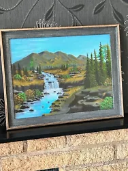 Buy  Realistic Oil On Canvas Nature Landscape Painting Of A River In Spring. Signed. • 30£