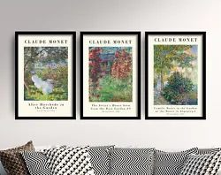 Buy Set Of Three Posters - Claude Monet Roses And Ladies Paintings Art Print • 34.50£