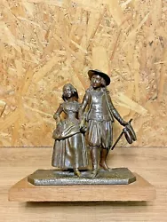 Buy Superb Sculpture Bronze, Patina Brown, Couple Bretons The Feet Nus, 19th Century • 314.87£