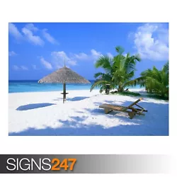 Buy BEACH REST PLACE (3294) Beach Poster - Picture Poster Print Art A0 A1 A2 A3 A4 • 1.10£