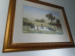 Buy Original Watercolour Country Scene With Horses Signed Eric Thompson • 375£