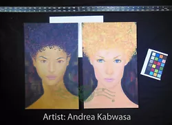 Buy Andrea Kabwasa 1987 Black White Portraits 2 Watercolor Painting * Los Angeles CA • 2,762.76£