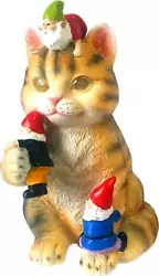 Buy CAT GARDEN GNOME STATUE - Solar Powered Funny Garden Gnomes, Cute Cat Gift, Art • 42.94£