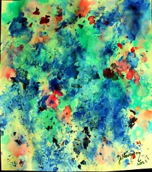 Buy Watercolour & Ink Painting Of Summer Impressions,Abstract,flowers,orgnl.unframed • 5£