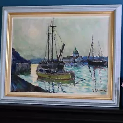 Buy Swedish Mid-Century Oil On Canvas   Nilsson The Sailing Boat  By Yo Johnsson • 140£