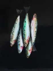 Buy Original Painting. Fine Art. Sardines Fish. Still Life. Signed K Eggleston • 14.99£