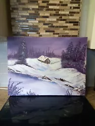 Buy 🎨 Purple Splendour  BOB ROSS Style Painting Signed.Local Artist 22x18 • 50£