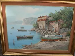 Buy Fishing Boats Coastal Painting • 15£