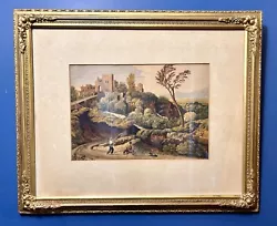Buy Antique 19th Century Italianate Watercolour Painting Country Castle Landscape • 125£