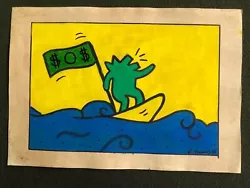 Buy Keith Haring Painting On Paper (Handmade) Signed And Stamped Mixed Media • 103.36£