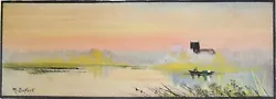 Buy M Dufoir Painting, Boat On A Lake, Sunset, Framed. • 35£
