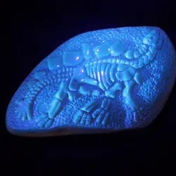 Buy Mexican Amber Relief Carving Of Dinosaur Skeleton 48 G • 275.32£