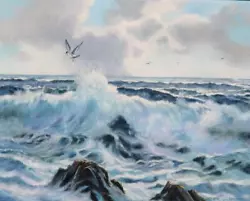 Buy Modern Art By Elizabeth Warner - Stormy Sea - Oil On Canvas • 9.95£